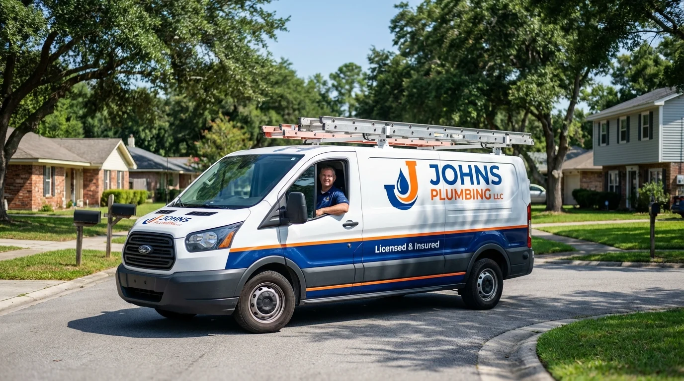 Johns Plumbing LLC service van in Lebanon, PA