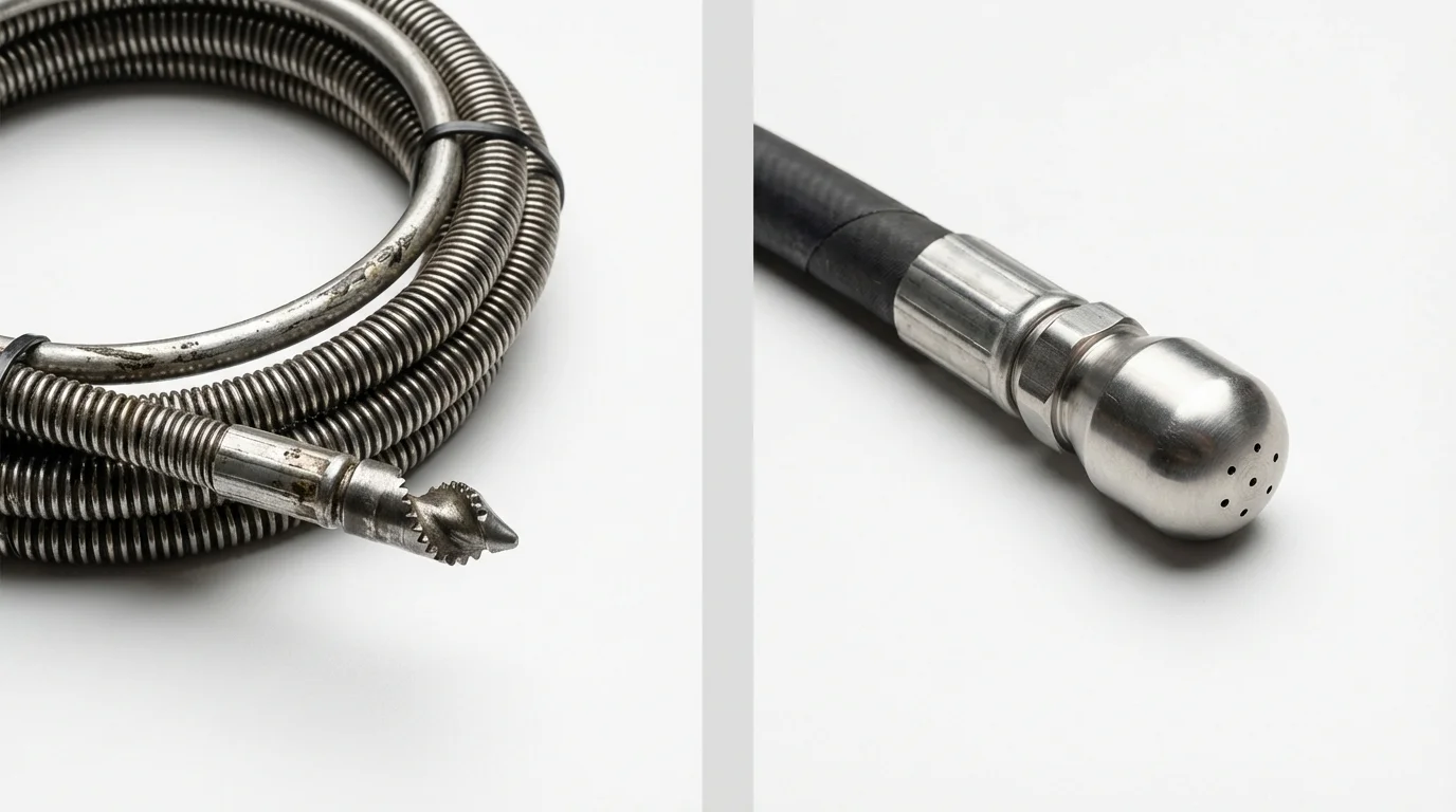Drain snake cable and hydro jetting nozzle used for drain cleaning in Lebanon, PA